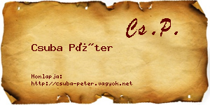 Csuba Péter névjegykártya