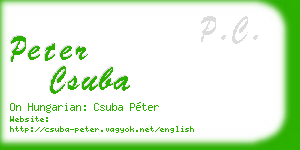 peter csuba business card